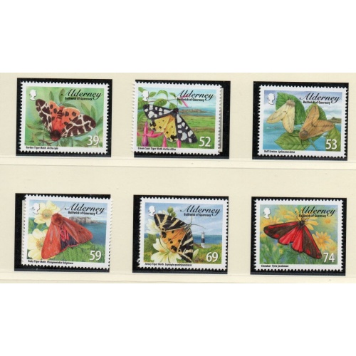 Alderney Sc 440-445 2012 Moths stamp set mint NH