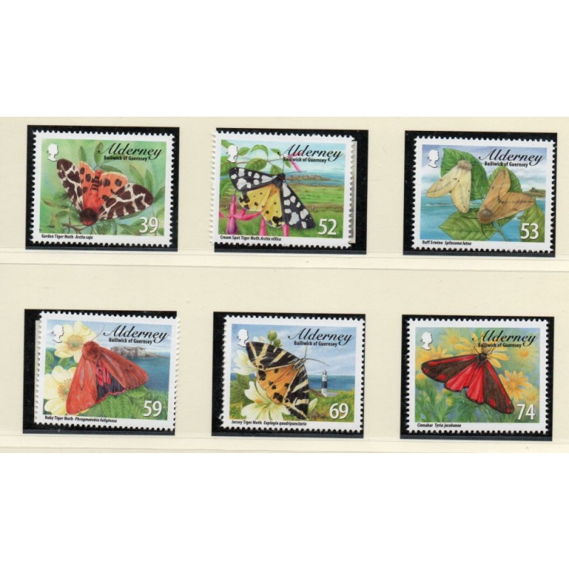 Alderney Sc 440-445 2012 Moths stamp set mint NH