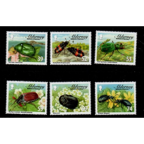 Alderney Sc 459-464 2013 Beetles stamp set mint NH