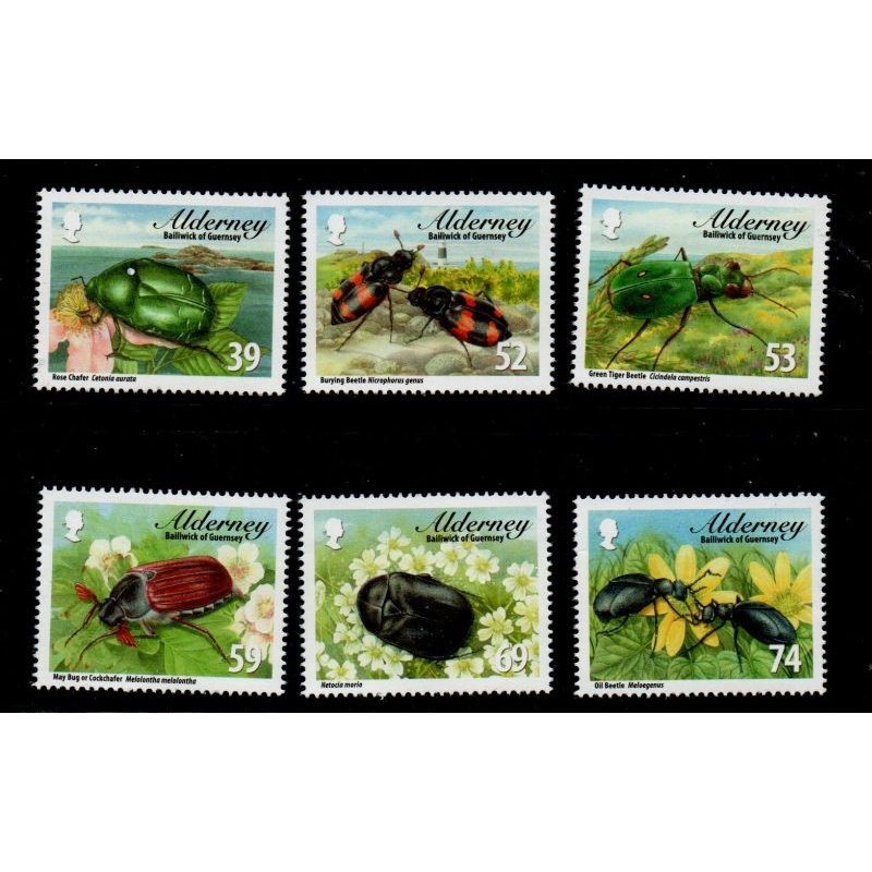 Alderney Sc 459-464 2013 Beetles stamp set mint NH