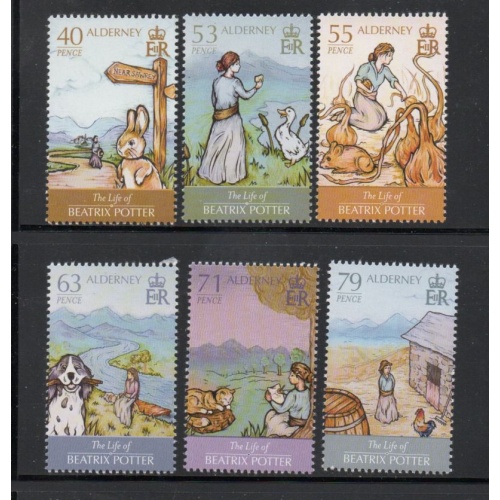 Alderney Sc 471-476 2013 Beatrix Potter stamp set mint NH