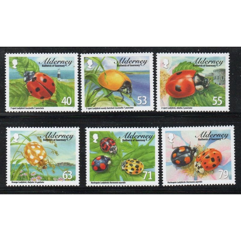 Alderney Sc 484-489 2014 Ladybugs stamp set mint NH