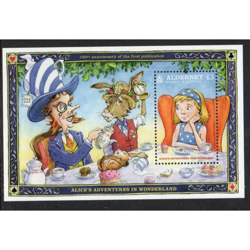 Alderney Sc 518 2015 Alice in Wonderland stamp sheet mint NH