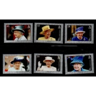 Alderney Sc 546-551 2016 90th Birthday QE II stamp set mint NH