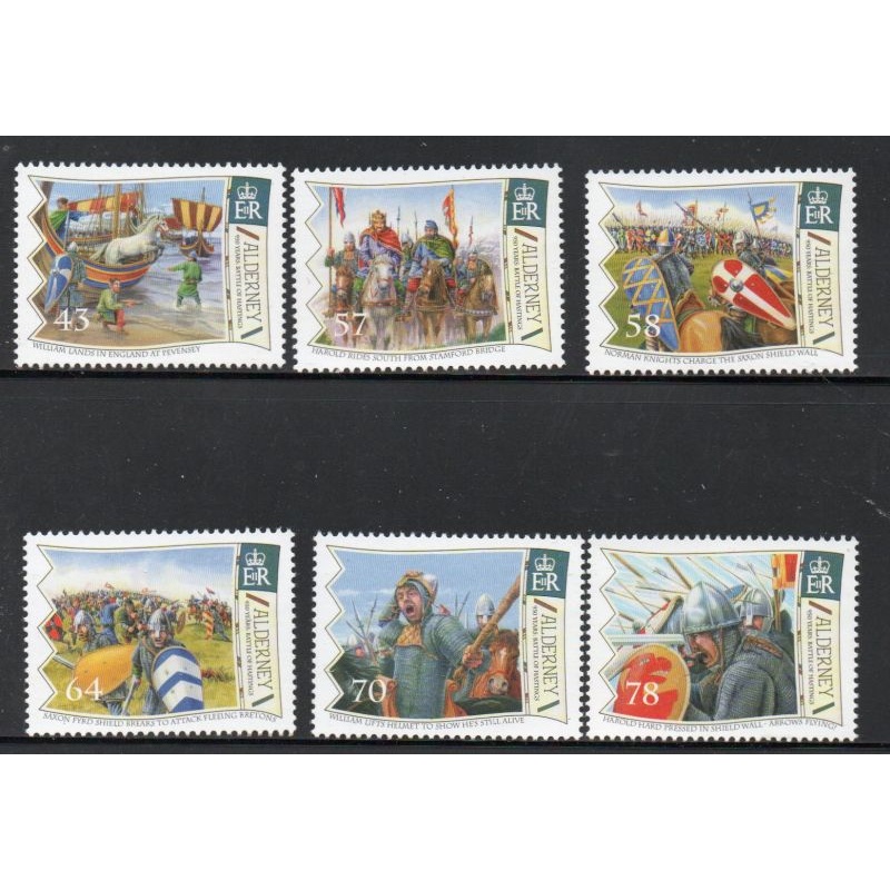 Alderney Sc 552-557 2016 Battle of Hastings stamp set mint NH