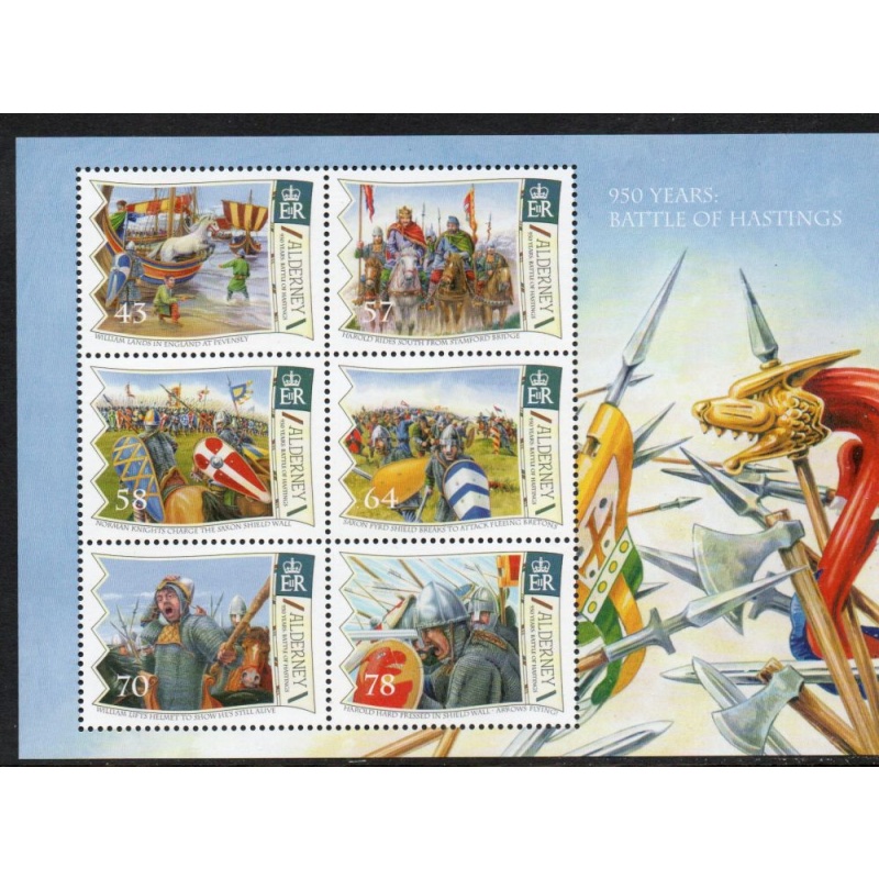 Alderney Sc 557a 2016 950th Anniversary Battle of Hastings stamp sheet mint NH