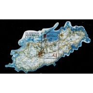 Alderney Sc 571 2017 Map of Island stamp sheet mint NH