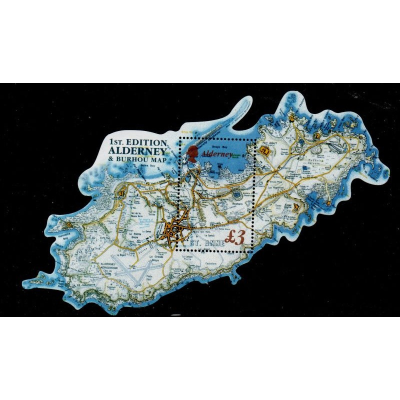 Alderney Sc 571 2017 Map of Island stamp sheet mint NH