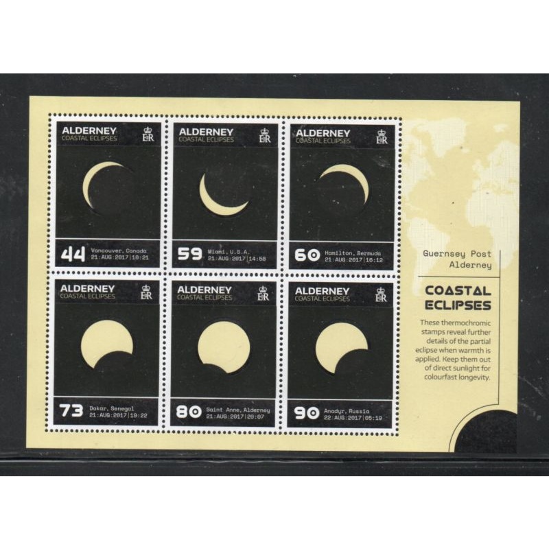 Alderney Sc 583a 2017 Solar Eclipse stamp sheet mint NH
