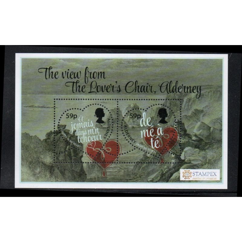 Alderney Sc 597 STAMPEX London stamp sheet mint NH