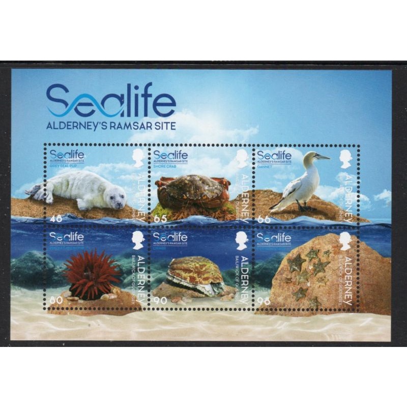 Alderney Sc 666a 2020 Sea Life stamp sheet mint NH