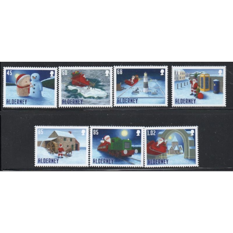 Alderney Sc 684-690 2020 Christmas stamp set mint NH
