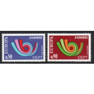 Andorra (Fr) Sc 219-20 1973 Europa stamp set mint NH