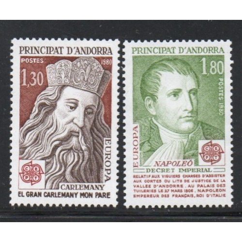 Andorra (Fr) Sc 279-80 1980 Europa stamp set mint NH