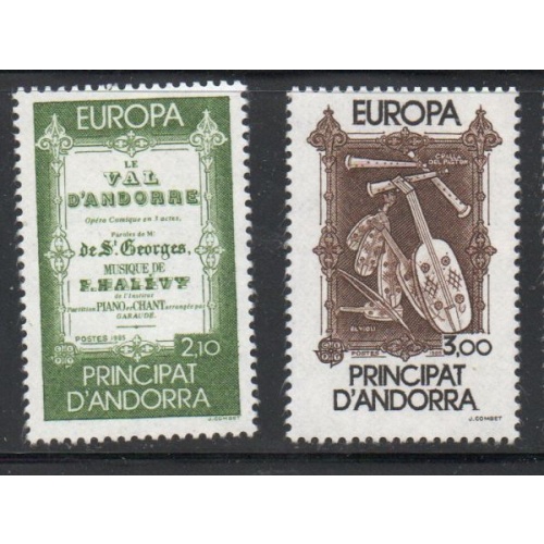 Andorra (Fr) Sc 337-38 1985  Europa stamp set mint NH
