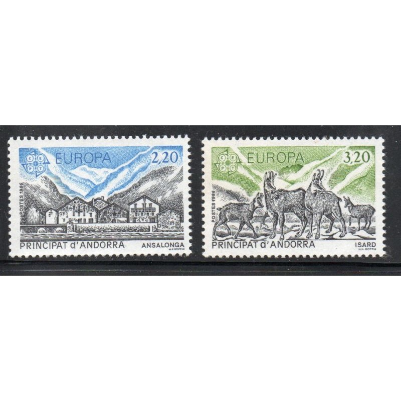 Andorra (Fr) Sc 344-345 1986  Europa stamp set mint NH