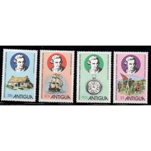 Antigua Sc 547-550 1979 Capt. Cook stamp set mint NH