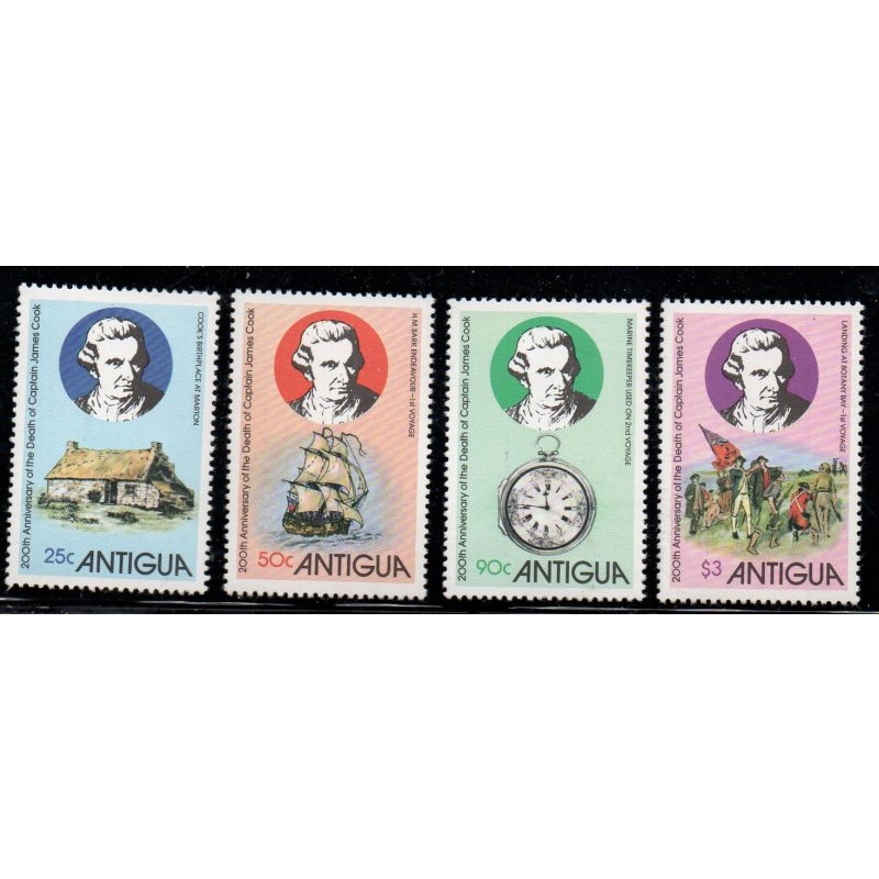 Antigua Sc 547-550 1979 Capt. Cook stamp set mint NH
