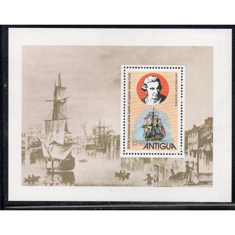 Antigua Sc 551 1979 Capt. Cook stamp sheet mint NH