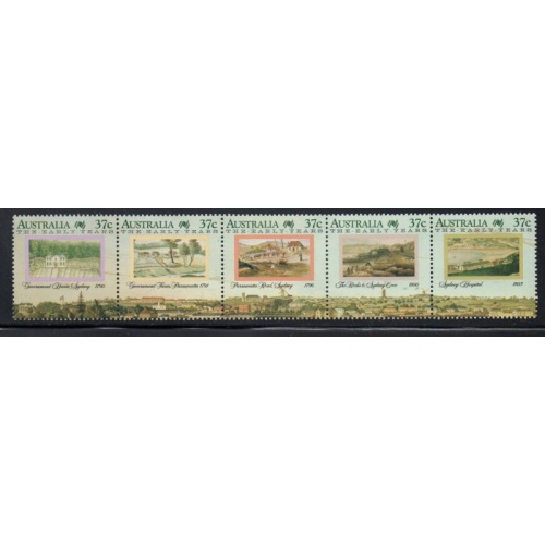 Australia Sc 1031 1988 Early Years Sydney Stamp strip of 5mint NH