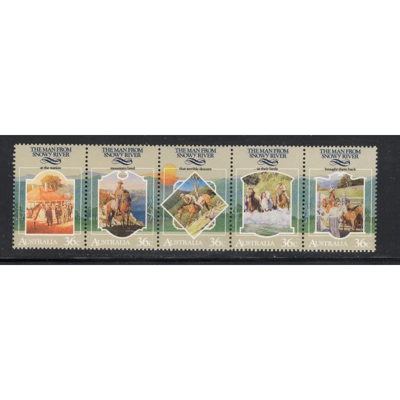 Australia Sc 1034 1987 Man from Snowy River stamp strip mint NH
