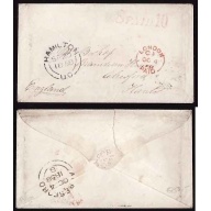 Canada-cover #12357-Stampless-"8 PAID 10" [8d Sterling-10d Currency]-Wentworth