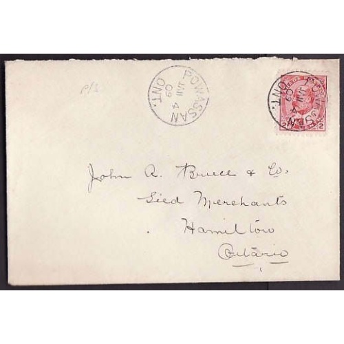 Canada-cover #9969 - 2c Edward - Parry Sound District - Powasson , Ont cds - Jan 4 1909