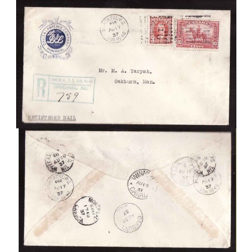 Canada-cover #14218 –3c+10c regd-Davis & Lawrence Company-Montreal,PQ Sub