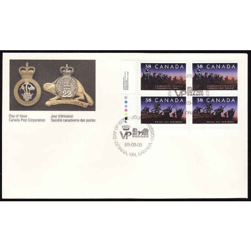 Canada-cover #11640-38c[LL inscription block-Royal 22e Regiment-cacheted FDC