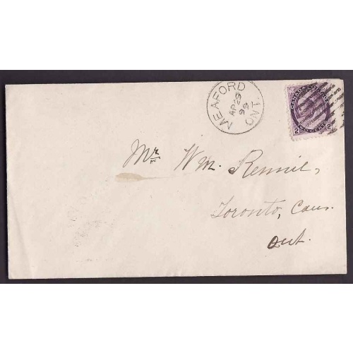 Canada-cover #4619-2c Numeral-Grey County-Meaford,Ont- Ap 29 1899