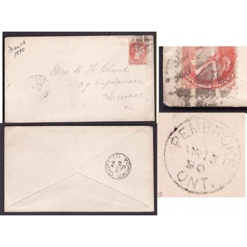 Canada-#9321 - 3c Small Queen - Renfrew County - Pembroke , Ont - Mr 15 1890