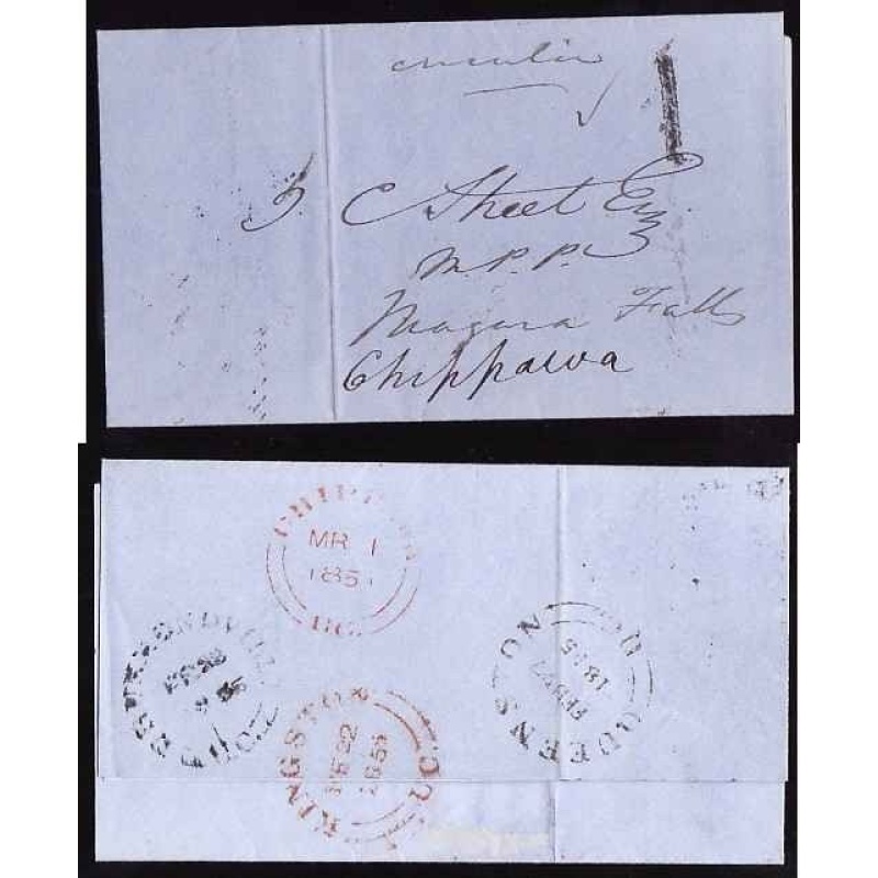 Canada-cover #13124-Stampless-circular delivery- Frontenac Cnty-Kingston,UC