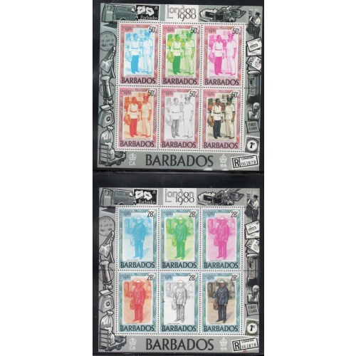 Barbados Sc 532-533 1980 LONDON 80 stamp sheets mint NH