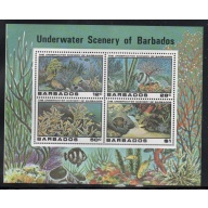 Barbados Sc 537a 1980 Underwater Life stamp sheet mint NH