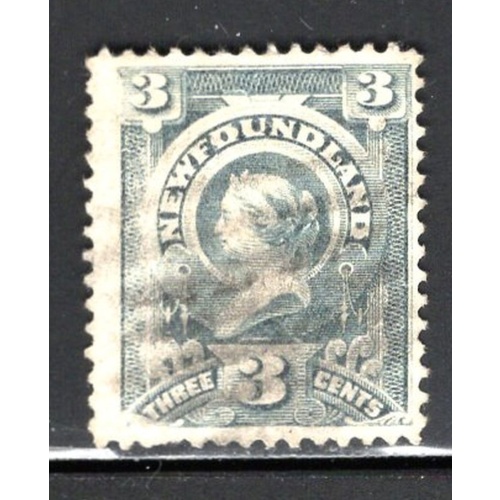 Newfoundland Sc 60b 1890 3 c brown lilac Victoria stamp used