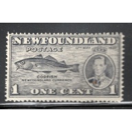 Newfoundland Sc 233 1937 1c Codfish and George VI stamp mint