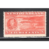 Newfoundland Sc 236 1937 8c scarlet Paper Mill and George VI stamp mint