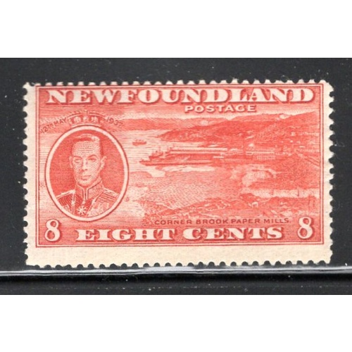 Newfoundland Sc 236 1937 8c scarlet Paper Mill and George VI stamp mint