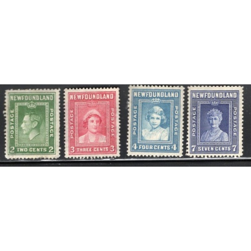 Newfoundland Sc 245-248 1938 Royal Family stamp set mint