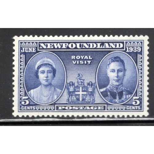 Newfoundland Sc 249 1939 5c Royal Visit G VI & QE stamp  mint