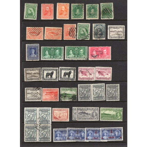 Newfoundland stockcard of 35 + mint and used