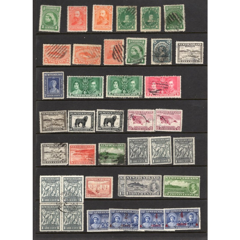 Newfoundland stockcard of 35 + mint and used