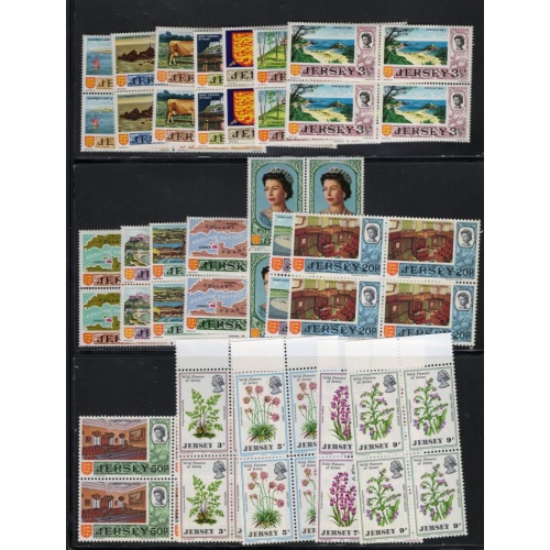 Jersey 38//245 Blocks of 4 accumulation mint NH
