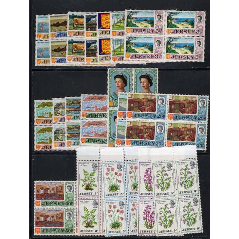 Jersey 38//245 Blocks of 4 accumulation mint NH