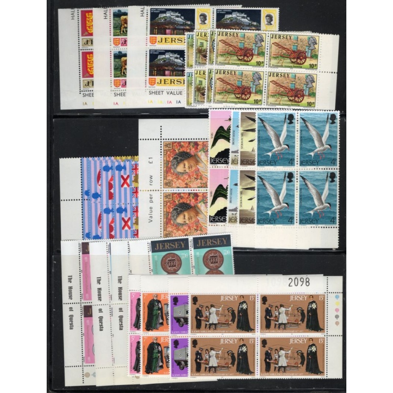 Jersey 38//245 Blocks of 4 accumulation mint NH