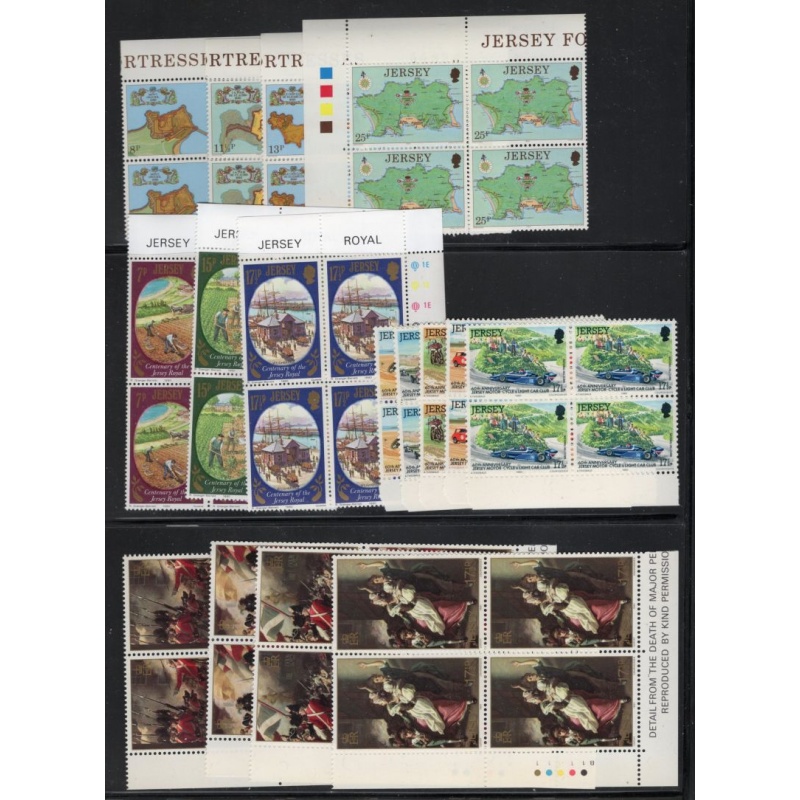 Jersey 38//245 Blocks of 4 accumulation mint NH