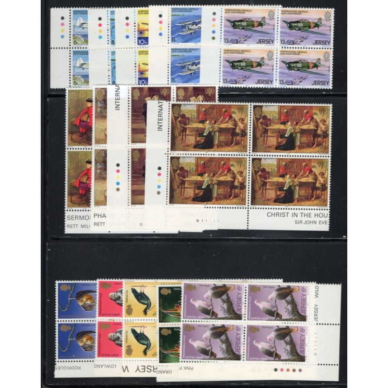 Jersey 38//245 Blocks of 4 accumulation mint NH