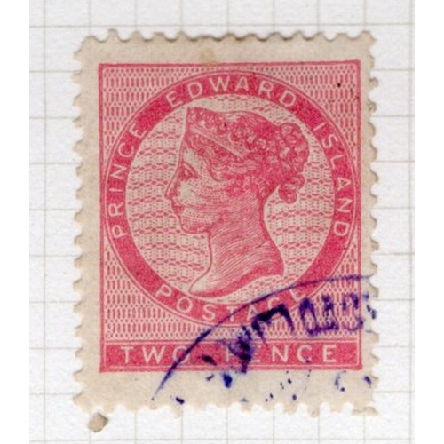 Prince Edward Island Sc 5 1862 2d rose Victoria stamp used