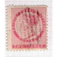 Prince Edward Island Sc 5 1862 2d rose Victoria stamp used