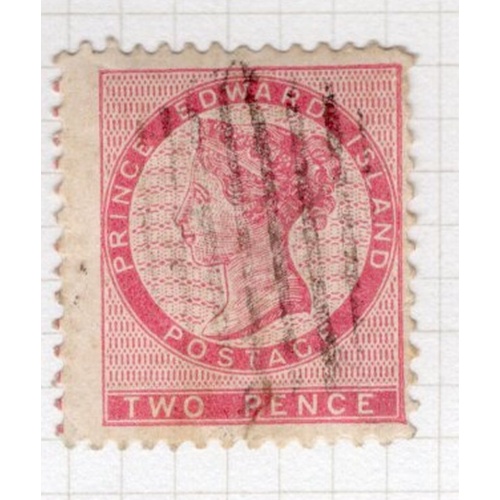 Prince Edward Island Sc 5 1862 2d rose Victoria stamp used